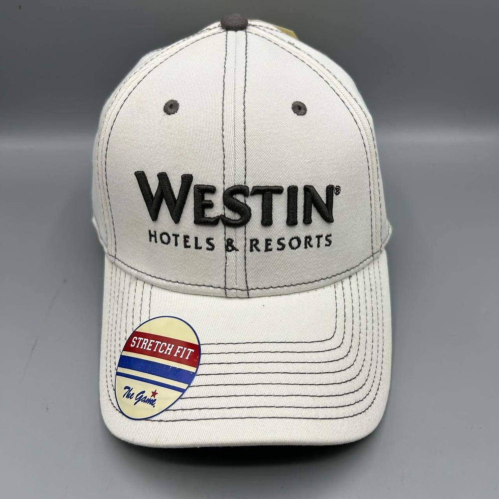 Westin Hotels & Resorts Hat Men M-L White The Game Stretch Fitted Cap New